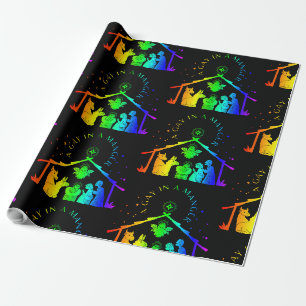 schwule Krippe lgbtq Weihnachten lustig Geschenkpapier