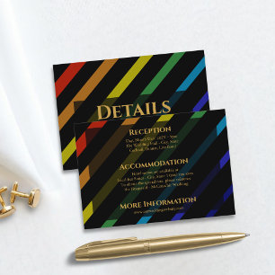 Schwule Männer Hochzeit Elegante Regenbogen-Einleg Begleitkarte