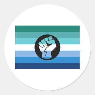 Schwule Männer-Protestflagge Runder Aufkleber