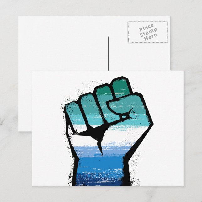 Schwule Männer Stolzfaust Postkarte (Vorne/Hinten)