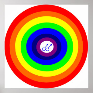 Schwule Männer um Regenbogenplakat Poster