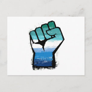 Schwule männliche Protestfaust Postkarte