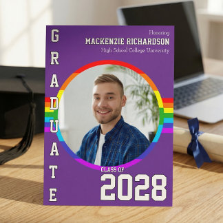 Schwule/r Studentische Pride-Regenbogen-Abschlussa Einladung