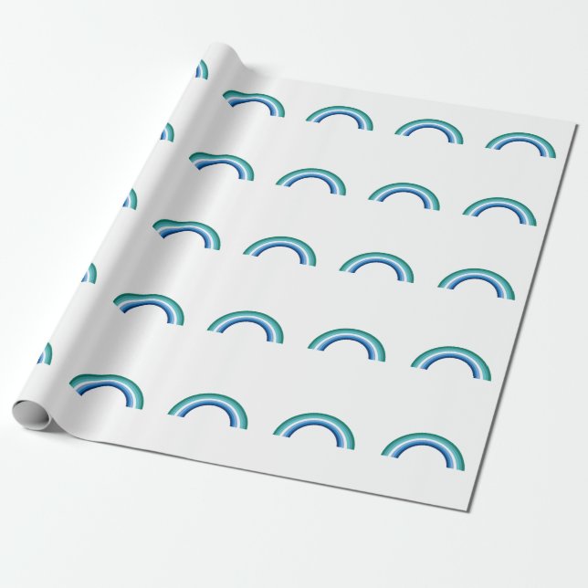 Schwule Regenbogenfarbe Azure Geschenkpapier (Ungerollt)