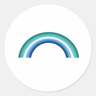 Schwule Regenbogenfarbe Azure Runder Aufkleber