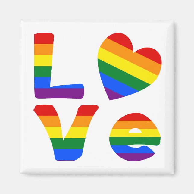 Schwule Regenbogenliebe Magnet (Vorne)