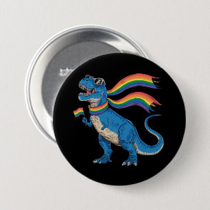 Schwulen-Stolz Dino Trex Regenbogenflagge Lgbt Ver Button