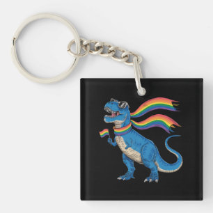 Schwulen-Stolz Dino Trex Regenbogenflagge Lgbt Ver Schlüsselanhänger