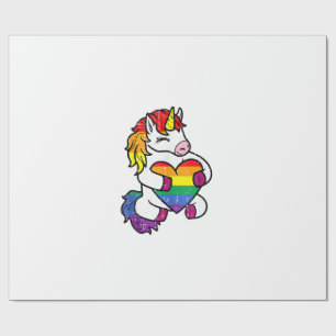Schwulen Stolz Einhorn Herz Regenbogenflagge Lgbt  Geschenkpapier