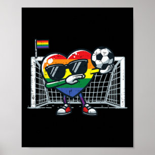 Schwulen Stolz Herz Fußball Lgbtq Verbündeter Rege Poster