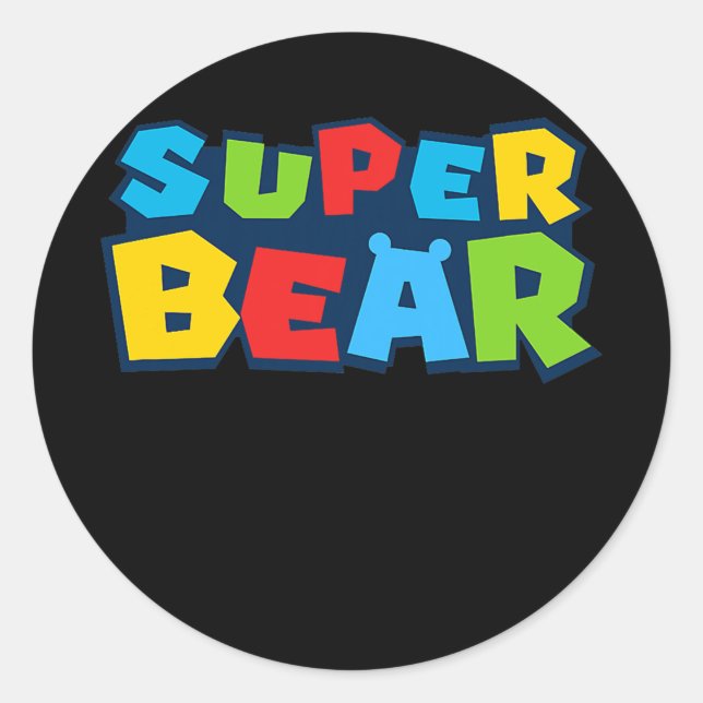 Schwulenbär mit Bärenstolerflagge Super Bären Gay Runder Aufkleber (Vorderseite)