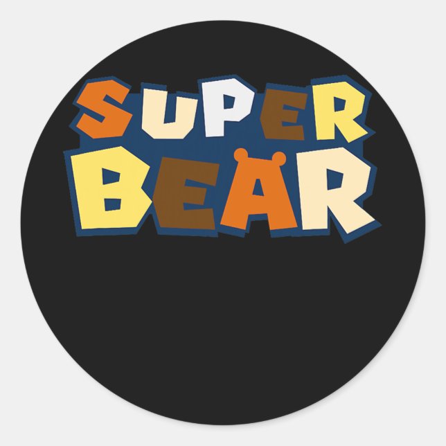 Schwulenbär mit Bärenstolerflagge Super Bären Gay Runder Aufkleber (Vorderseite)