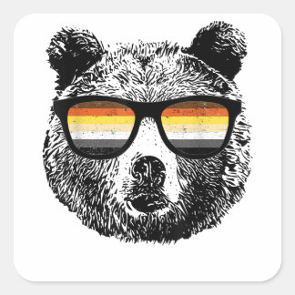 Schwulenbär mit Sonnenbrille Quadratischer Aufkleber