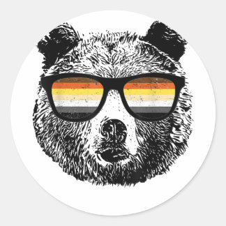 Schwulenbär mit Sonnenbrille Runder Aufkleber