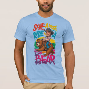 Schwuler Bären Stolz rette ein Pferd reite einen B T-Shirt