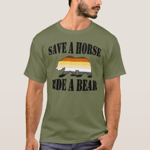 Schwuler Bärenstolz Rette ein Pferd Reite einen Bä T-Shirt