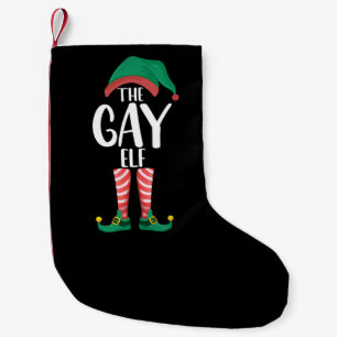 Schwuler Elf LGTBQ passende Familien-Weihnachtsfei Kleiner Weihnachtsstrumpf