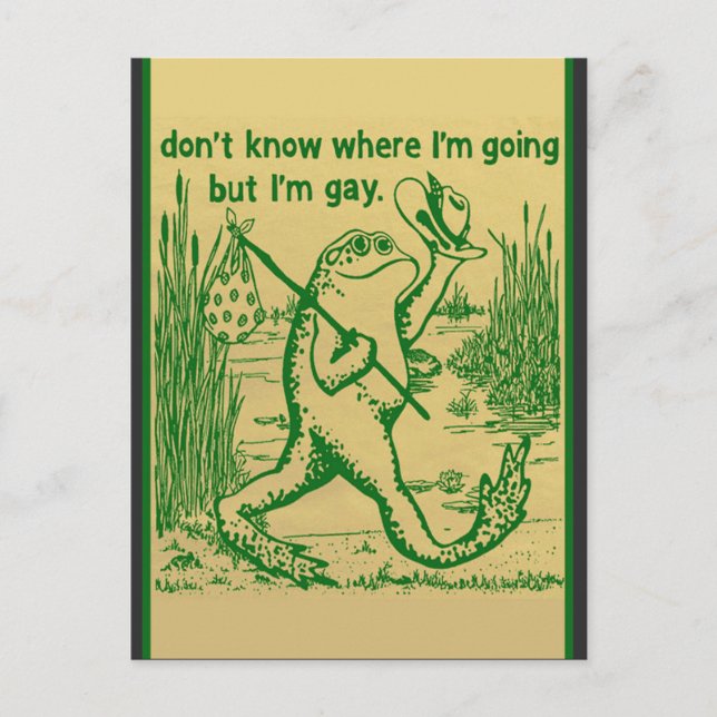 schwuler Frosch Postkarte (Vorderseite)