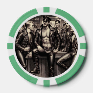Schwuler Leder-Daddy 1940er Biker Poker Chips – Do