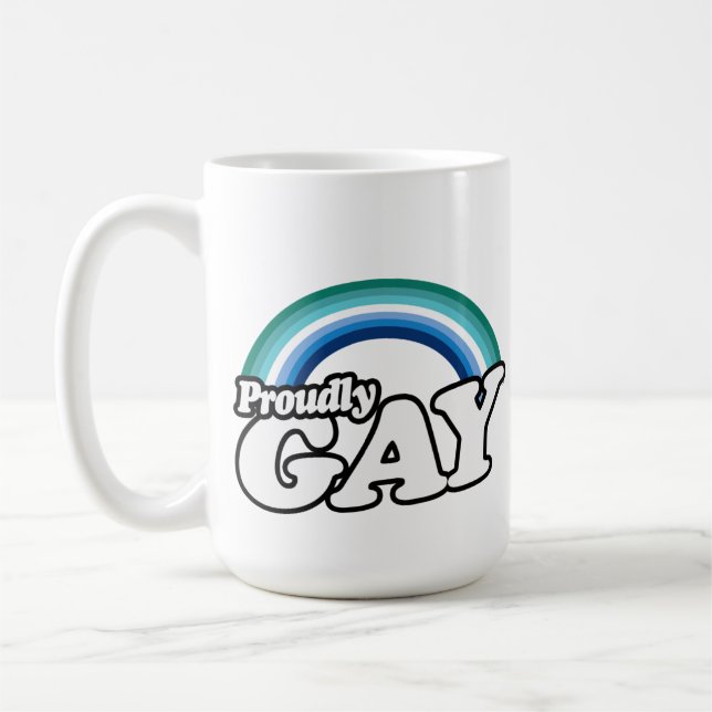 Schwuler Mann und stolz Kaffeetasse (Links)