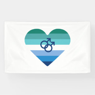 Schwuler männlicher Azure MLM-Herz Banner