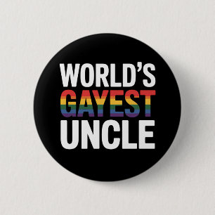 Schwuler Onkel LGBTQ Regenbogen-Verbündeter Stolz Button