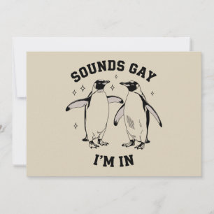 Schwuler Pinguin klingt schwul Ich bin in Vintage Einladung