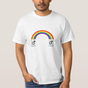 Schwuler Regenbogen-Kaffeetreff T-Shirt
