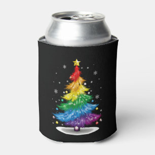 Schwules LGBT Pride Regenbogen-Weihnachtsbaum Froh Dosenkühler