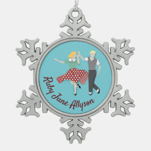 Schwung Schneeflocken Zinn-Ornament