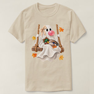 Schwungvolle Herbst-Halloween-Ente mit Koketterie- T-Shirt