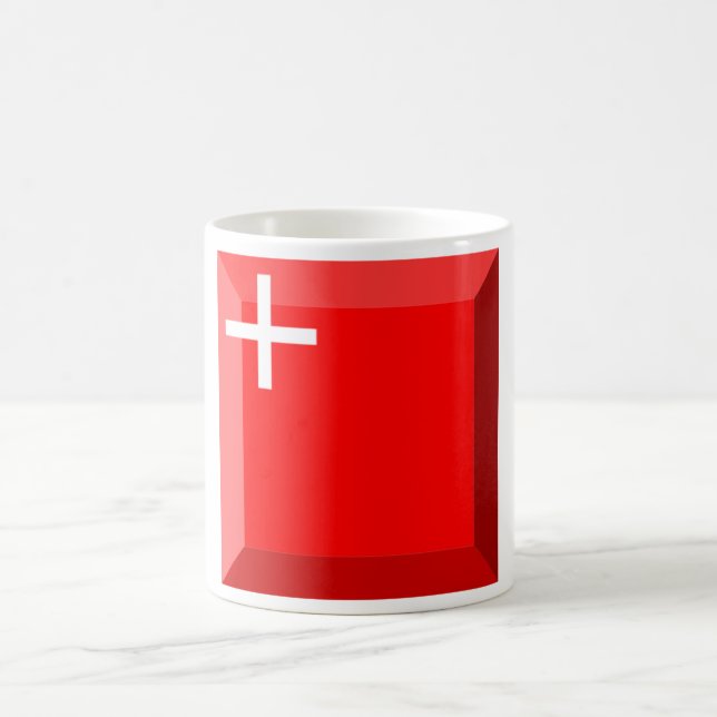 Schwyz Flaggen-Edelstein Kaffeetasse (Mittel)