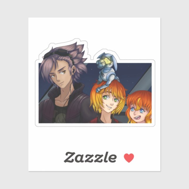 Sci Fi Anime Friends Aufkleber (Blatt)