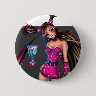 Sci Fi Anime Girl Nikki Button