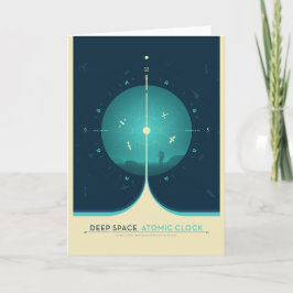Sci-Fi-Anzeige, blaue Atomuhr, tiefer Raum Karte