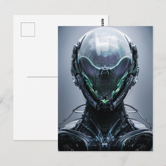 Sci fi Assassin Cyberpunk Hunter Droid Postkarte (Vorne/Hinten)