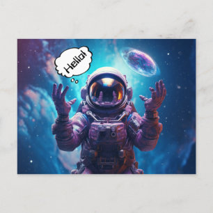 Sci-Fi Astronaut Postkarte
