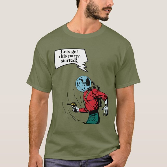 Sci-Fi-Comic Science Fiction futuristisches Raumze T-Shirt (Vorderseite)