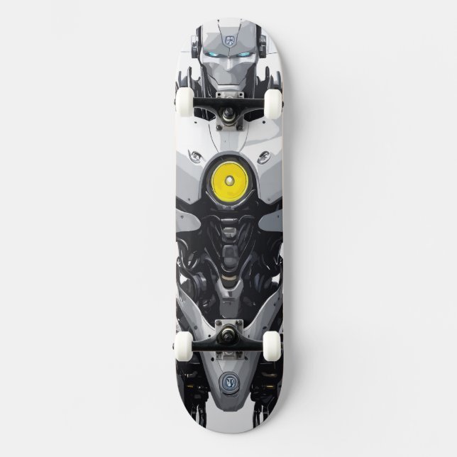 Sci-Fi Cyborg Android Mecha Comic Art Skateboard (Vorderseite)
