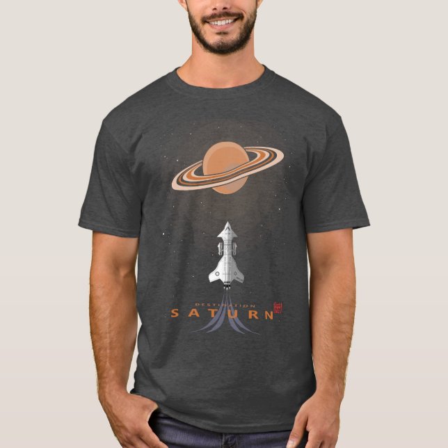 Sci Fi Destination Saturn T-Shirt (Vorderseite)
