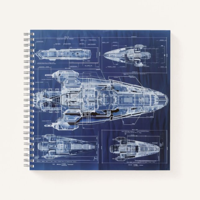 Sci-Fi-Diagramm für das Schiff Notizbuch (Vorderseite)