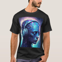 Sci-Fi Edm Android mit Headphones