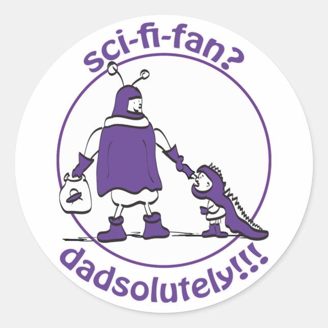 Sci-Fi-Fan-Vater Runder Aufkleber (Vorderseite)
