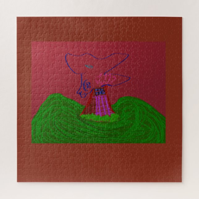 Sci-fi Fantasy Creature Landscape Jigsaw Puzzle (Vertikal)