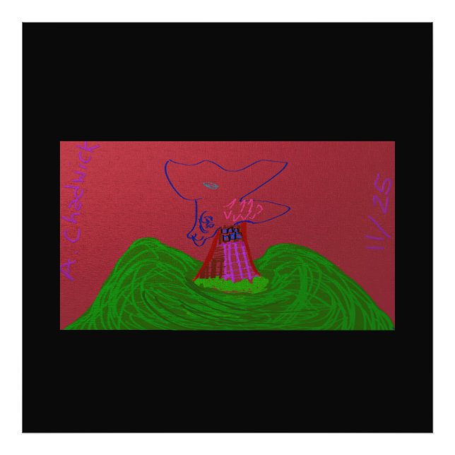 Sci-fi Fantasy Creature Landscape Photo Print Fotodruck (Vorne)