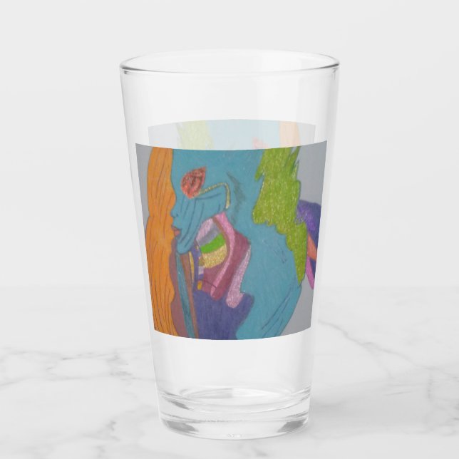 Sci-fi Fantasy Female Creature Glass Cup Glas (Vorderseite)
