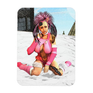 Sci Fi Female Cyborg Magnet