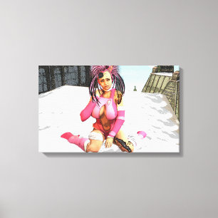 Sci FI-FrauCyborg Leinwanddruck