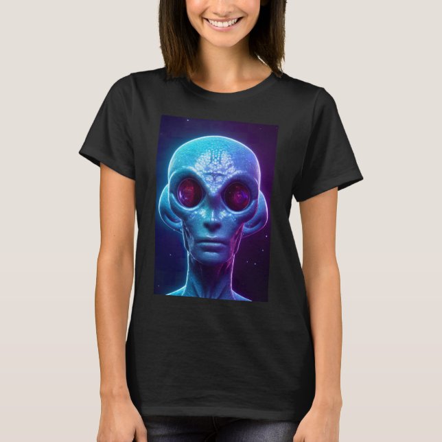 SCI Fi Futuristic Roboter Head Cyborg Unique Digit T-Shirt (Vorderseite)