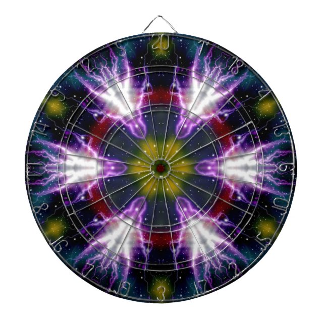 Sci-Fi Galaxy Blitzen abstrakter Kunst Dartscheibe (vorne)